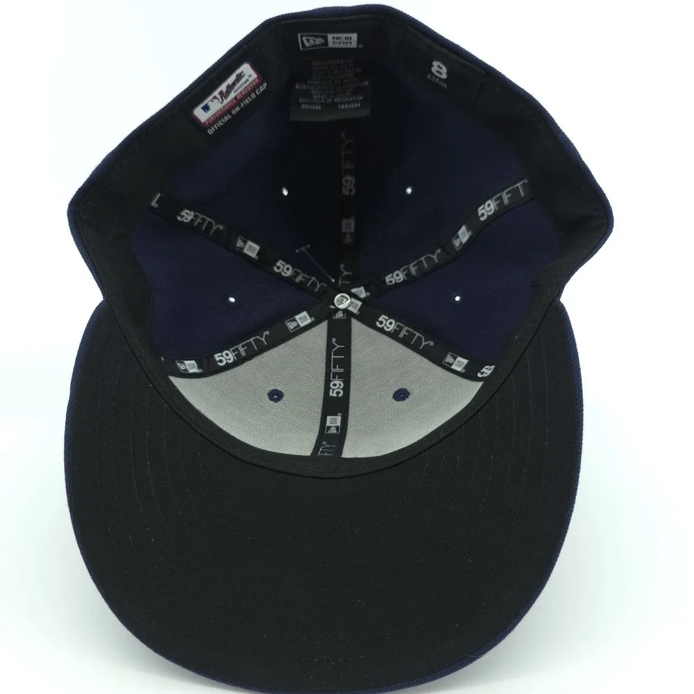 New‎ Era 59Fifty Milwaukee Brewers Navy Blue Fitted Size 8 Low Profile Hat NEW